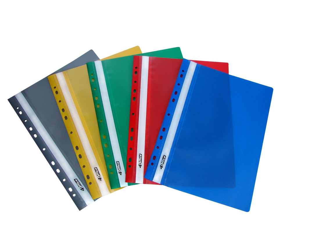 Папка-швидкозшивач 4OFFICE (4-270), А4, PP, 100/120 мкм., різнобарвна